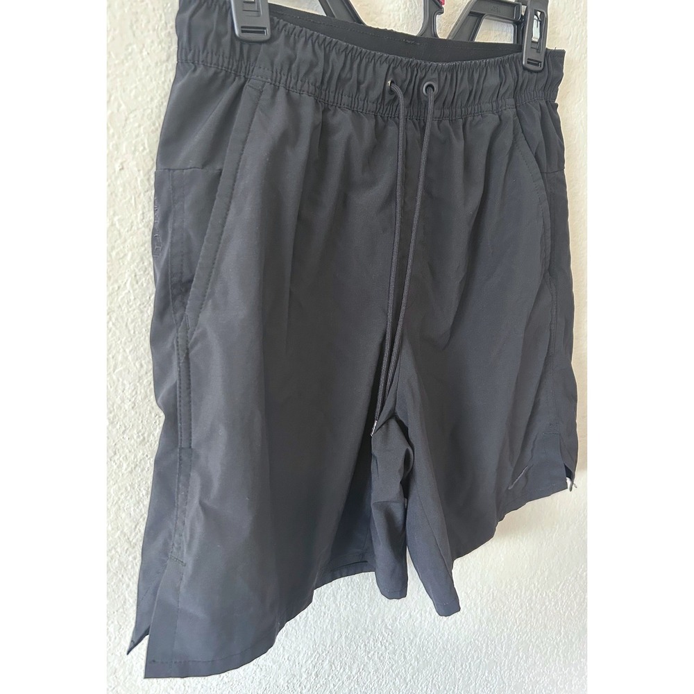 Nike Mens Black Athletic Training Shorts Elastic Waist Drawstring 7" Inseam SZ S - Picture 2 of 9